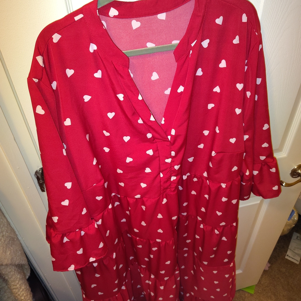 SHEIN Red Heart Maxi Dress